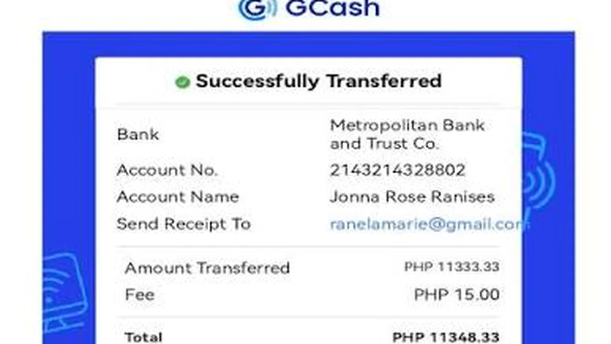 GCash Bank Transfer Confirmation 2023 - YamanPlus Philippines